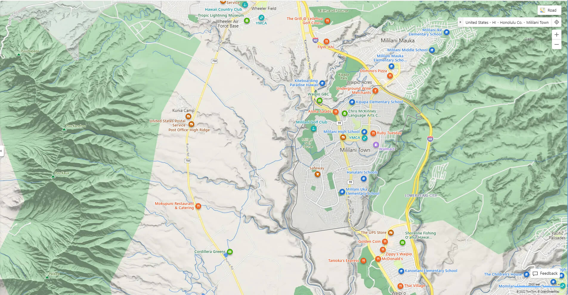 Mililani Town Detailed Map